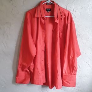 Pre Owned Red Mens Button Down Dress Shirt